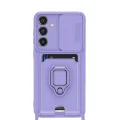 BUĞZ Samsung Galaxy S25 Plus Kılıf Zuma Kartvizitli Yüzüklü Silikon - Lila