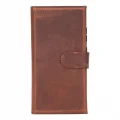  Samsung Galaxy S25 Ultra uyumlu, Hakiki Deri, El Yapımı, Cüzdanlı Kılıf, Antik Kahve