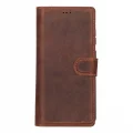  Samsung Galaxy S25 Ultra uyumlu, Hakiki Deri, El Yapımı, Cüzdanlı Kılıf, Antik Kahve