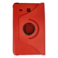 BUĞZ Samsung Galaxy T560 Tab E 9.7 Kılıf 360 Tablet Deri Kılıf - Kırmızı