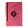 BUĞZ Samsung Galaxy T870 Tab S7 11 Kılıf 360 Tablet Deri Kılıf - Pembe