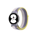 BUĞZ Samsung Galaxy Watch 4 Hasırlı Cırtcırtlı Kordon - Gri-beyaz