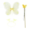 BUĞZ Sarı Kelebek Erkek-kız Seti – 50 Cm Kelebek Kanadı, Taç Ve Asa - Lisinya