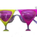 BUĞZ Sarı Pembe Renk Martini Parti Gözlüğü