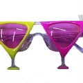  Sarı Pembe Renk Martini Parti Gözlüğü
