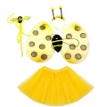 BUĞZ Sarı Renk Arı Kostüm Seti - Tütü, Kanat, Taç, Asa