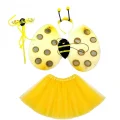 BUĞZ Sarı Renk Arı Kostüm Seti - Tütü, Kanat, Taç, Asa
