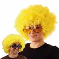 BUĞZ Sarı Renk Kıvırcık Afro Bonus Peruk Bx40