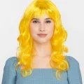 BUĞZ Sarı Renk Uzun Dalgalı Parti Peruğu