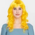 BUĞZ Sarı Renk Uzun Dalgalı Parti Peruğu