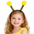 BUĞZ Sarı Siyah Arı Antenli Taç - Çocuk Arı Tacı Mega Ponponlu
