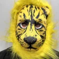 BUĞZ Sarı Yeleli Sarı Saçlı Aslan Maskesi Mega Peluş 2 No