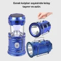 BUĞZ Şarj Edilebilir Güneş Enerjili Kızaklı Kamp Feneri – USB Çıkışlı, Katlanabilir, Dayanıklı ve Çok Fonksiyonlu