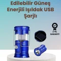 BUĞZ Şarj Edilebilir Güneş Enerjili Kızaklı Kamp Feneri – USB Çıkışlı, Katlanabilir, Dayanıklı ve Çok Fonksiyonlu