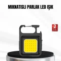 BUĞZ Şarjlı COB LED Anahtarlık Fener – 4 Modlu, Manyetik ve Katlanabilir Standlı