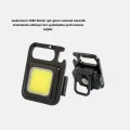 BUĞZ Şarjlı COB LED Anahtarlık Fener – 4 Modlu, Manyetik ve Katlanabilir Standlı