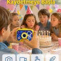 BUĞZ Şarjlı Çocuk Dijital Kamera Ön Arka Kamera Destekli HD Fotoğraf Video Çekimi Mini Tripodlu