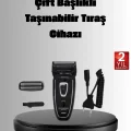 BUĞZ Şarjlı Kablosuz Tıraş Makinesi Çift Başlık Kuru Tıraş Ergonomik Taşınabilir