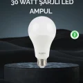 BUĞZ Şarjlı LED Ampul 30 Watt Soğuk Beyaz