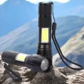 BUĞZ Şarjlı Metal Zoomlu El Feneri Işıldak Led Işık Taşınabilir El Lambası
