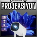 BUĞZ Şarjlı Projeksiyon Oyun Sinema Projektörü 4K HD Görüntü Kaliteli Yeni Nesil - BUĞZ