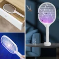 BUĞZ Şarjlı Sinek Öldürücü Masaüstü Standlı,mor Işık Sinek Kovucu Raket 5w