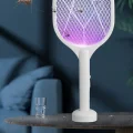BUĞZ Şarjlı Sinek Öldürücü Masaüstü Standlı,mor Işık Sinek Kovucu Raket 5w