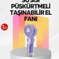  Şarjlı Su Buharlı El Vantilatörü – Taşınabilir Serinletici Fan