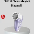 BUĞZ Şarjlı Tiftik Temizleyici – Çıkarılabilir Hazneli, Anti-Statik Fırçalı, USB Şarjlı