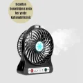  Şarjlı USB Fan – Masaüstü Mini Vantilatör, Taşınabilir, Işıklı, 3 Kademeli, Sessiz