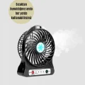  Şarjlı USB Fan – Masaüstü Mini Vantilatör, Taşınabilir, Işıklı, 3 Kademeli, Sessiz