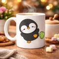 BUĞZ Şaşkın Penguen Tasarımlı Porselen Kupa MODEL 89 – Eğlenceli, Neşeli ve Sıcacık Kahve Keyfi