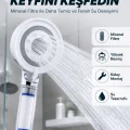 BUĞZ Şeffaf Filtre Hazneli Duş Başlığı Güçlü Akışlı Pratik Banyo Duşu
