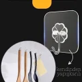 BUĞZ Şeffaf Yapışkanlı Askı, Mutfak Banyo Duvar Askısı, Çivisiz Pratik Kanca Seti