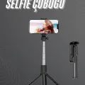 BUĞZ Selfie Çubuğu Tripod Bluetooth Kumandalı Selfie Çubuğu Telefon Tutucu