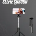  Selfie Çubuğu Tripod Bluetooth Kumandalı Selfie Çubuğu Telefon Tutucu