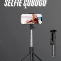  Selfie Çubuğu Tripod Bluetooth Kumandalı Selfie Çubuğu Telefon Tutucu