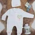 BUĞZ Sema Baby Pamuklu Bebek Tulum Seti 0-3 Ay - Love