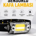 BUĞZ Sensör Kontrollü Şarjlı Beyaz LED Kafa Lambası ve El Feneri