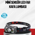 BUĞZ Sensörlü LED Kafa Lambası Kırmızı Beyaz Işık Ayarlanabilir