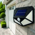 BUĞZ Sensörlü Solar Bahçe Lambası Geniş Açılı LED Aydınlatmalı Balkon Garaj ve Bahçe Işığı