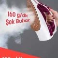  Seramik Tabanlı Kırmızı 2200 Watt Şok Buharlı Ütü