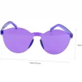 BUĞZ Sert Mika Oval Şekilli Çerçevesiz Mor Gözlük Retro Parti 5x14 cm