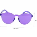 Sert Mika Oval Şekilli Çerçevesiz Mor Gözlük Retro Parti 5x14 cm