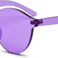  Sert Mika Oval Şekilli Çerçevesiz Mor Gözlük Retro Parti 5x14 cm
