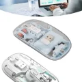  Sessiz Tıklama Çift Modlu Bluetooth Ve Alıcı Şeffaf Mouse Fare