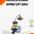 BUĞZ Sevgiliye Özel Çift Figürlü LED Masa Lambası Okuyan Çift Tasarım