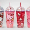 BUĞZ Sevimli Hello Kitty Işıklı Pipetli Boncuklu Suluk & Bardak 400 Ml Alk3145