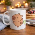 BUĞZ Sevimli Kapibara Desenli Porselen Kupa MODEL 96 CAPYBARA – Neşeli Tasarım, Kahve & Çay Kupası, Hediyelik Porselen Bardak