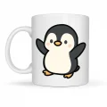BUĞZ Sevimli Penguen Tasarımlı Porselen Kupa MODEL 106 – Kış Temalı Tatlı Kahve Kupası , Hediye Fikri